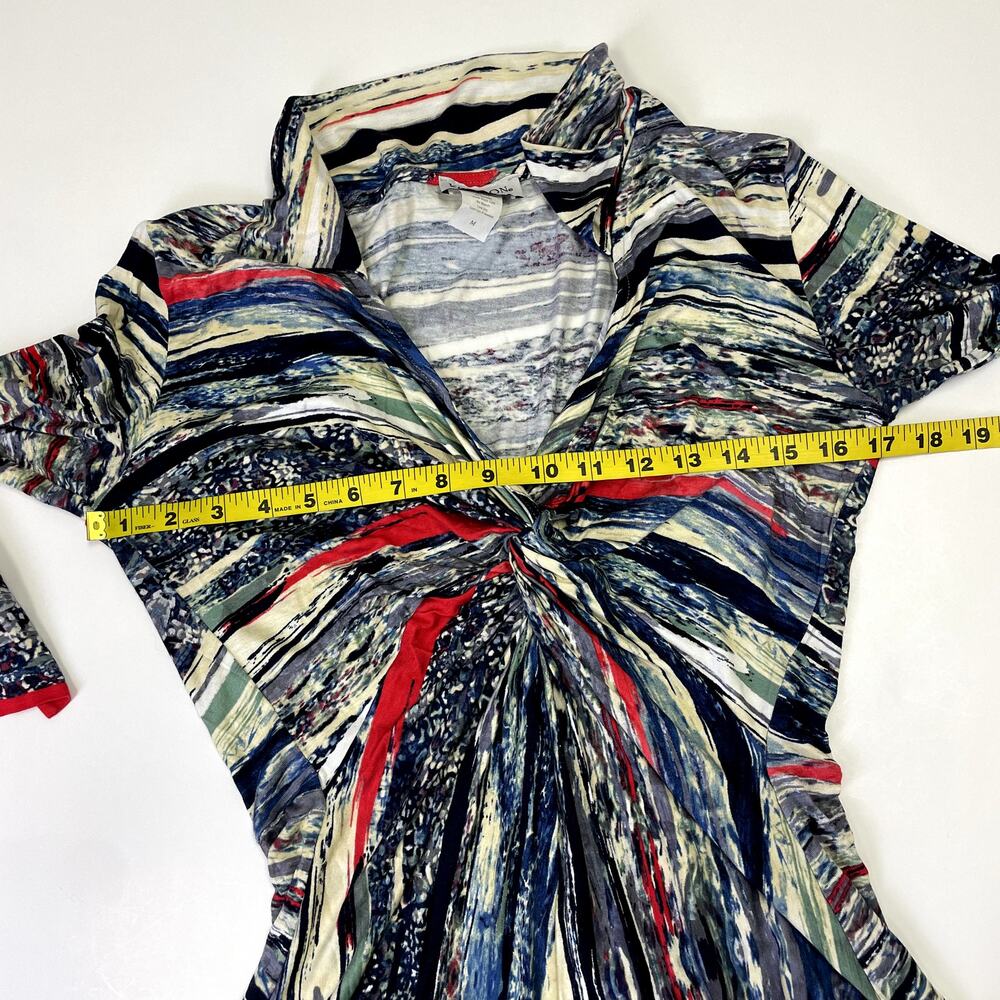 NWT Vintage Y2K KOKOON Vibrant Twist-front Top M Abstract pattern - Picture 12 of 16